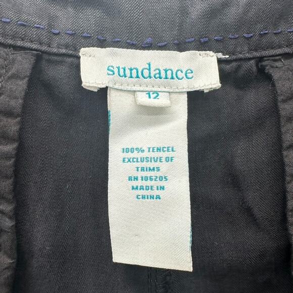Sundance Wide‎ Leg Pants Womens 12 Black 100% Tencel Pockets Coastal Preppy City - Picture 9 of 11